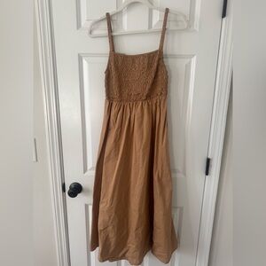 Old Navy Brown Cotton Smocked Dress